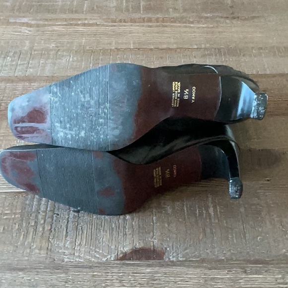 Andrew Stevens studio black leather boots rose accents yahoo Sz 8.5 - Picture 8 of 8